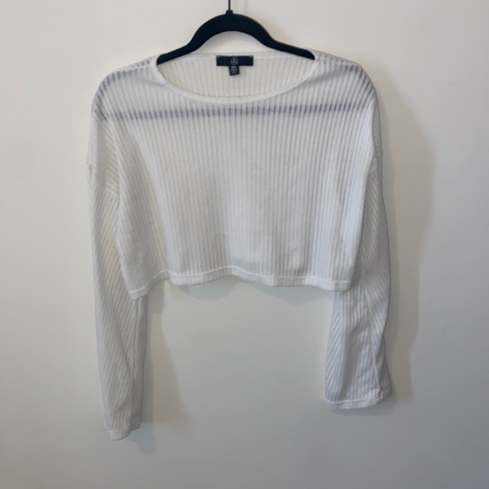 Missguided white flowy crop top